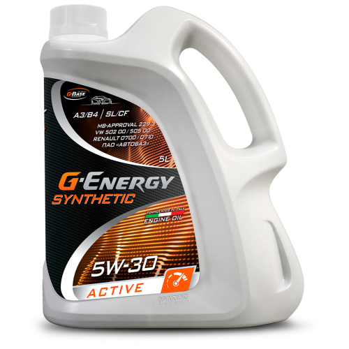 Моторное масло G-Energy Synthetic Active, 5W-40, 5 л, синтетика купить в Южно-Сахалинске с доставкой