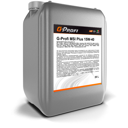 Грузовое масло G-Energy G-Profi MSI Plus 15W-40, 20 л, синтетика купить в Южно-Сахалинске с доставкой