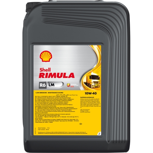 Дизельное моторное масло SHELL Rimula 10W-40, 20 л, синтетика купить в Южно-Сахалинске с доставкой