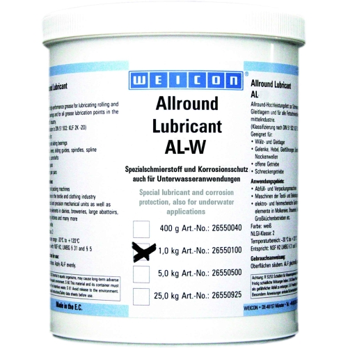 Высокоэффективная жировая смазка WEICON AL-W, 1 кг купить в Южно-Сахалинске с доставкой