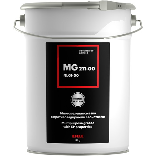 Смазка литиевая Efele MG-211-00 ISO 150, 5 кг, минеральная купить в Южно-Сахалинске с доставкой