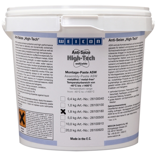 Антикоррозионная паста WEICON Anti-Seize High-Tech, 1,8 кг купить в Южно-Сахалинске с доставкой