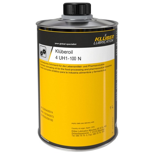 Пищевое масло KLUBER Kluberoil 4 UH1 - 100N ISO VG: 100, 1 л, синтетика купить в Южно-Сахалинске с доставкой